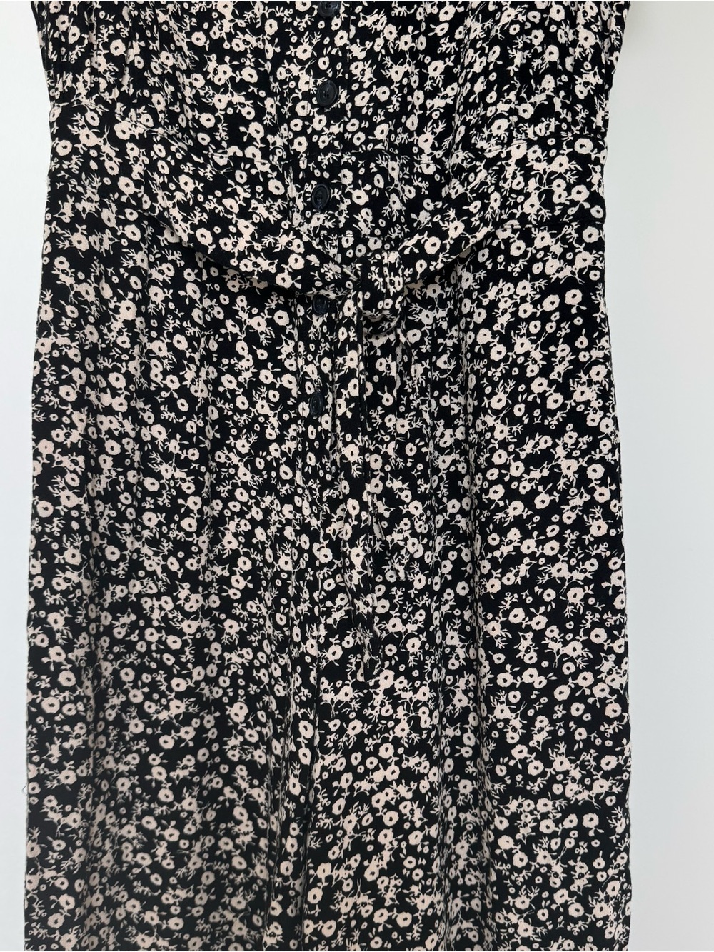Free People Floral Button Front Wide Leg Jumpsuit Size 10 - Picture 6 of 9